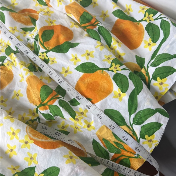 8 OAK LANE Sz M Orange Grove Smocked Tiered Dress Cotton Flutter Sleeve - Picture 11 of 13